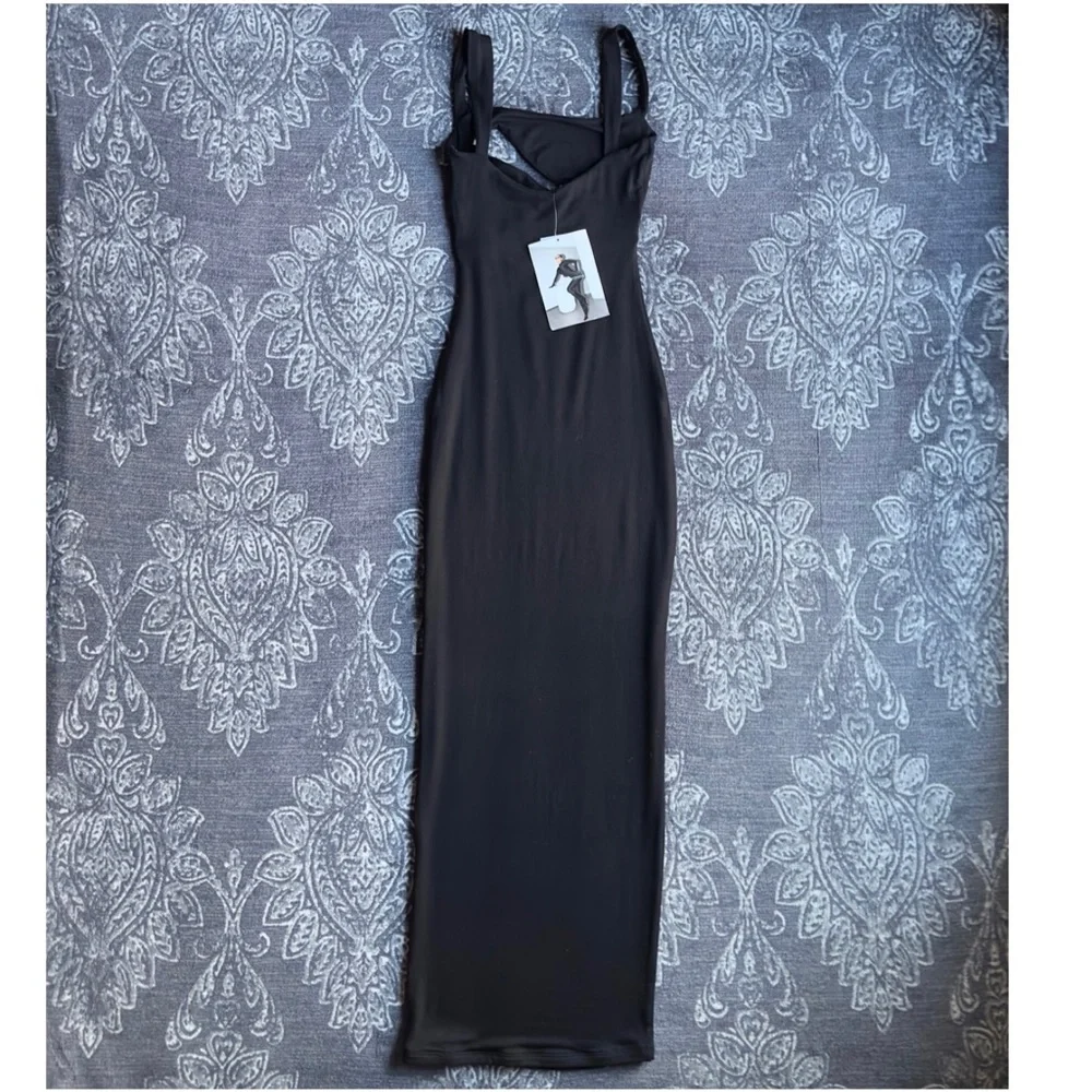 Naked Wardrobe Black Cutout Midi Dress NWT - Picture 9 of 10